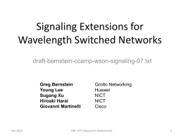 Signaling Extensions for Wavelength Switched Networks