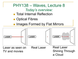 – Waves, Lecture 8 PHY138 Today’s overview: Total Internal Reflection