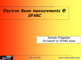 Electron Beam measurements @ SPARC Daniele
