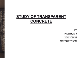 A Study on Transparent Concrete