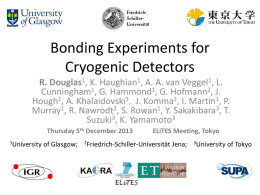 Bonding Experiments for Cryogenic Detectors