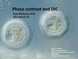 Phase contrast and DIC - Nikon Imaging Center at UCSF