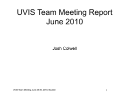 UVIS Team Meeting