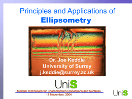Ellipsometry.pps - University of Surrey
