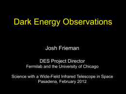 Frieman-Dark-Energy - University of Chicago, Astronomy