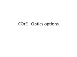COrE+ Optics options