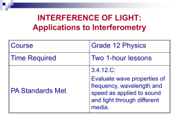 Interference of Light: Applications to Interferometry