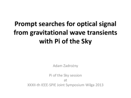 Prompt searches for optical signal from gravitational