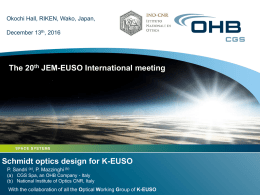 Schmidt optics design for K-EUSO