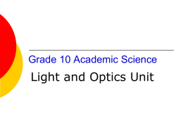 Light and Optics
