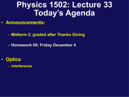 Lecture 33 - UConn Physics