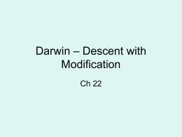 Darwin – Descent with Modification