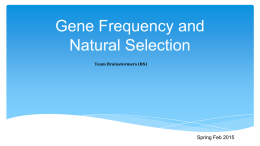 Gene Frequency and Natural Selection