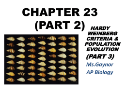 Evolution-Hardy Weinberg Criteria PPT Lecture