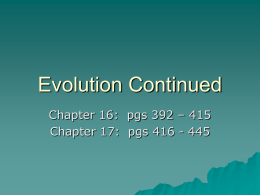 Evolution Chapters: 15, 16, 17