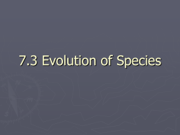 7.3 Evolution of Species