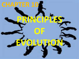 Chapter 10: Principles of Evolution