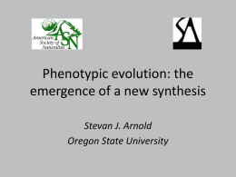 Phenotypic Evolution - Oregon State University