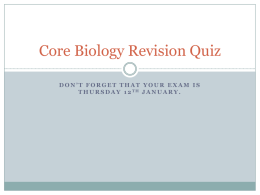 Core Biology Revision Quiz