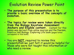 Evolution Review Power Point