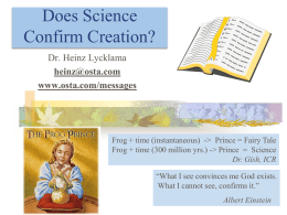 Does Science Confirm Creation? - Apologetics Forum of Snohomish County