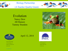 Evolution Power Point - Panhandle Area Educational Consortium