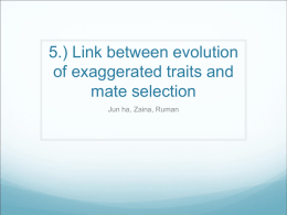 Q5 Evolution of exagerrated traits