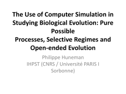 The use of computer simulation in studying biological evolution
