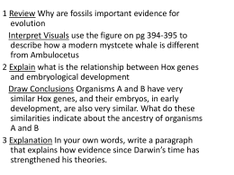 Ch 16 Darwin’s Theory of Evolution