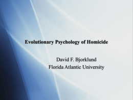Evolutionary psychology - Florida Atlantic University