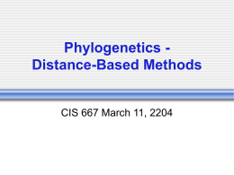 Phylogenetics - Distance