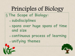 GENERAL BIOLOGY, Ch. 1