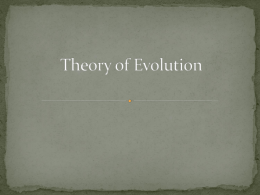 Theories of Evolution - Mr. Schultz Biology Page