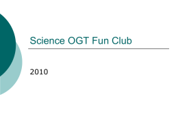 Science OGT Fun Club - Lockland High School