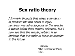 Why is the sex ratio 1:1? - Department of Zoology, UBC
