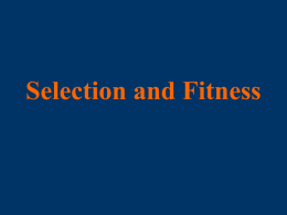 Selection and Fitness - University of Evansville