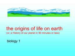 The Origins of Life on Earth