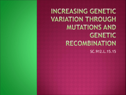 Increasing genetic variation through mutations and genetic