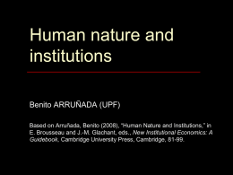 Human nature and institutions