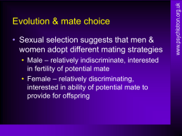 Evolution & mate choice - Psychlology Teaching Resources