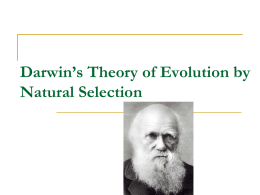 Chpt. 15.1- Darwin’s Theory of Evolution by Natural Selection