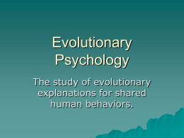 Evolutionary Psychology - Raleigh Charter High School