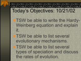 Today’s Objectives: 10/21/02