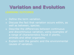 Variation - Skinners' School Science