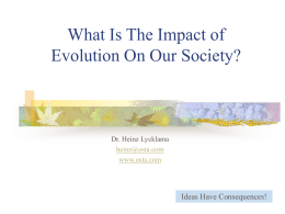 The Impact of Evolution on Society