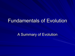 EVOLUTION BASICS