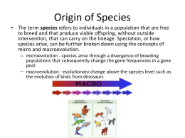 Origin of Species - Santa Susana High School