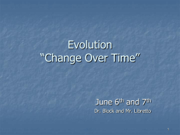 Evolution “Change Over Time”