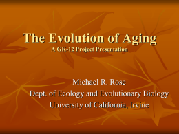 Lecture 8: Life-History Evolution