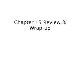 Chapter 15 Review & Wrap-up